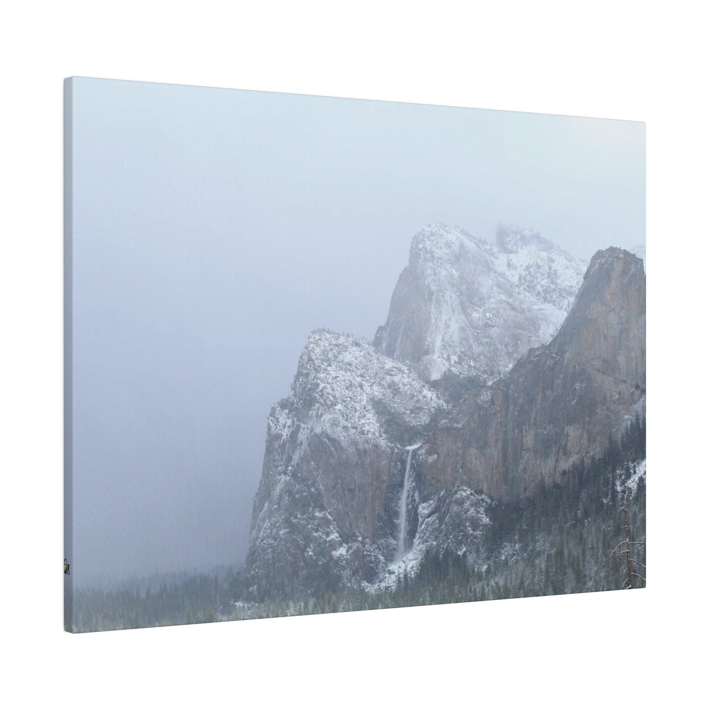 Winter Waterfall at Yosemite on Canvas, Stretched, 0.75"