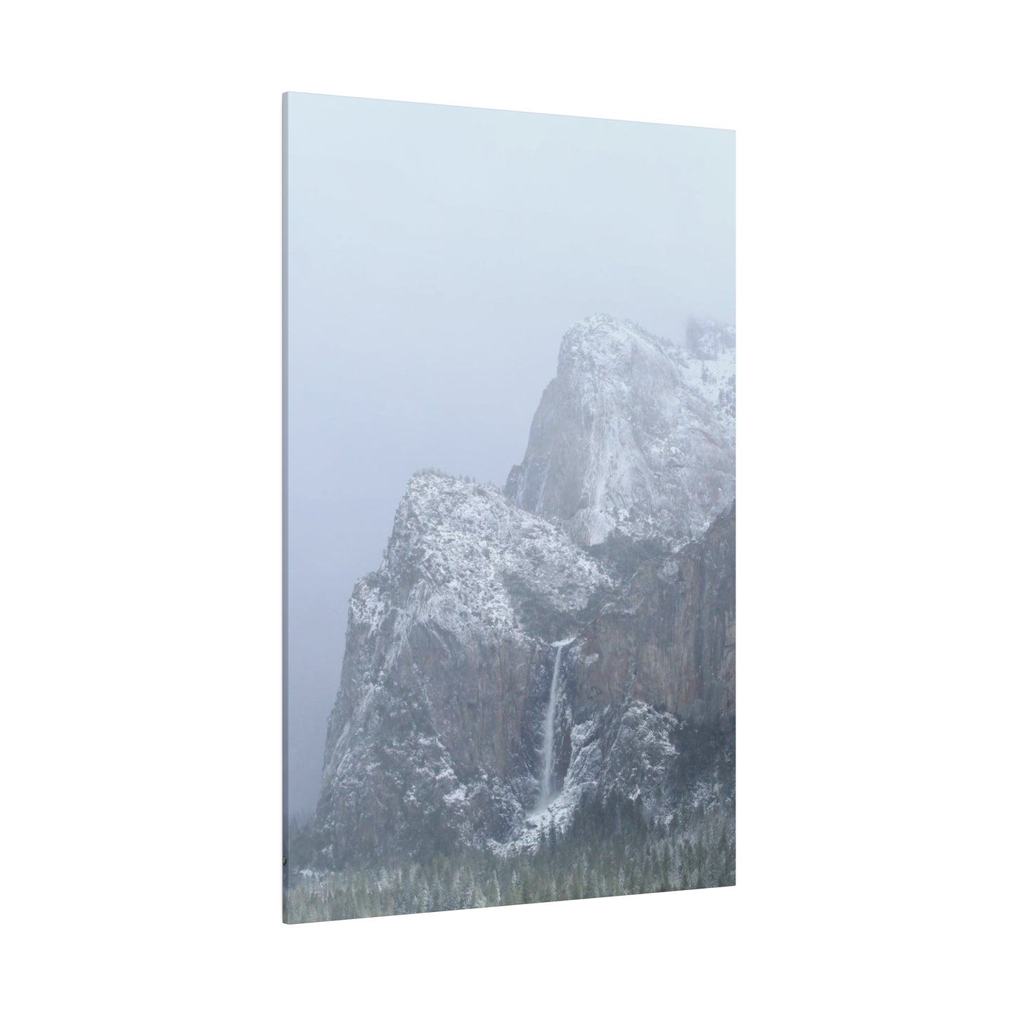 Winter Waterfall at Yosemite on Canvas, Stretched, 0.75"