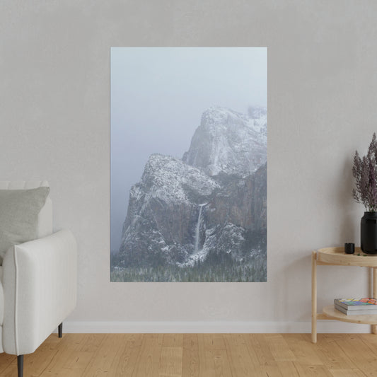 Winter Waterfall at Yosemite on Canvas, Stretched, 0.75"