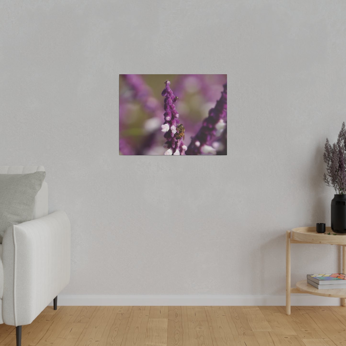 Honey Bee on Lavender, Stretched Canvas 0.75''