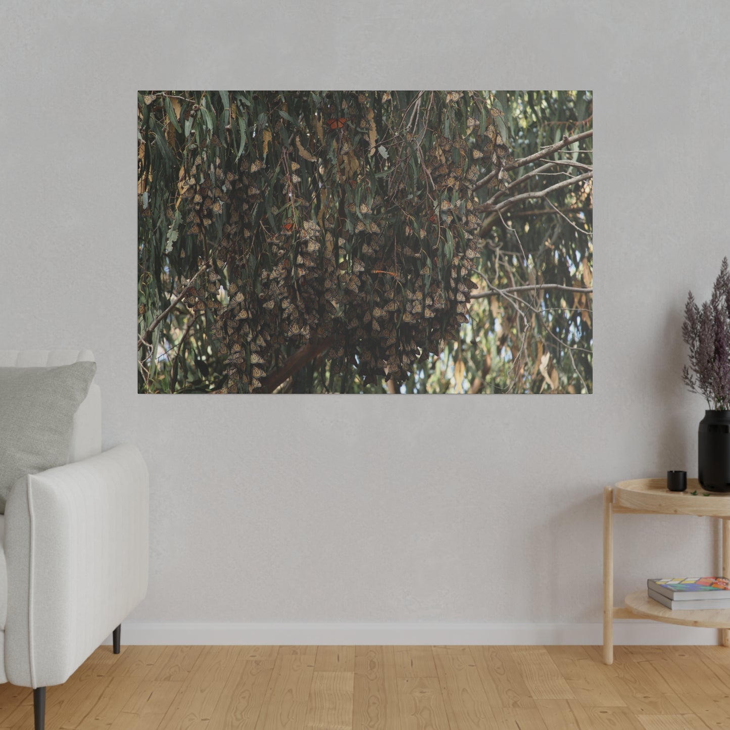 A Roost of Clustered Monarch Butterflies on Canvas, Stretched, 0.75"