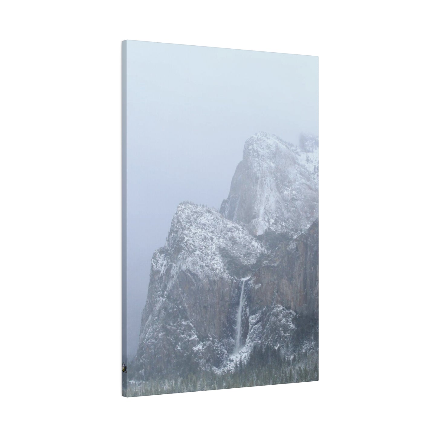 Winter Waterfall at Yosemite on Canvas, Stretched, 0.75"