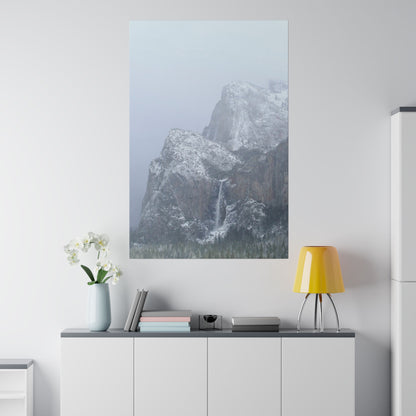 Winter Waterfall at Yosemite on Canvas, Stretched, 0.75"