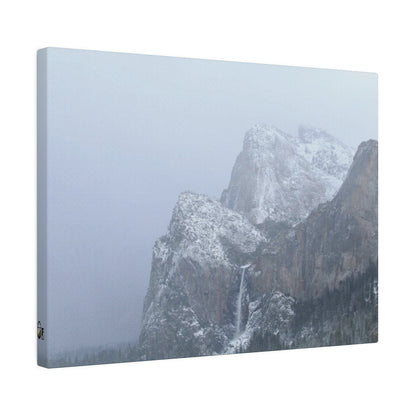 Winter Waterfall at Yosemite on Canvas, Stretched, 0.75"