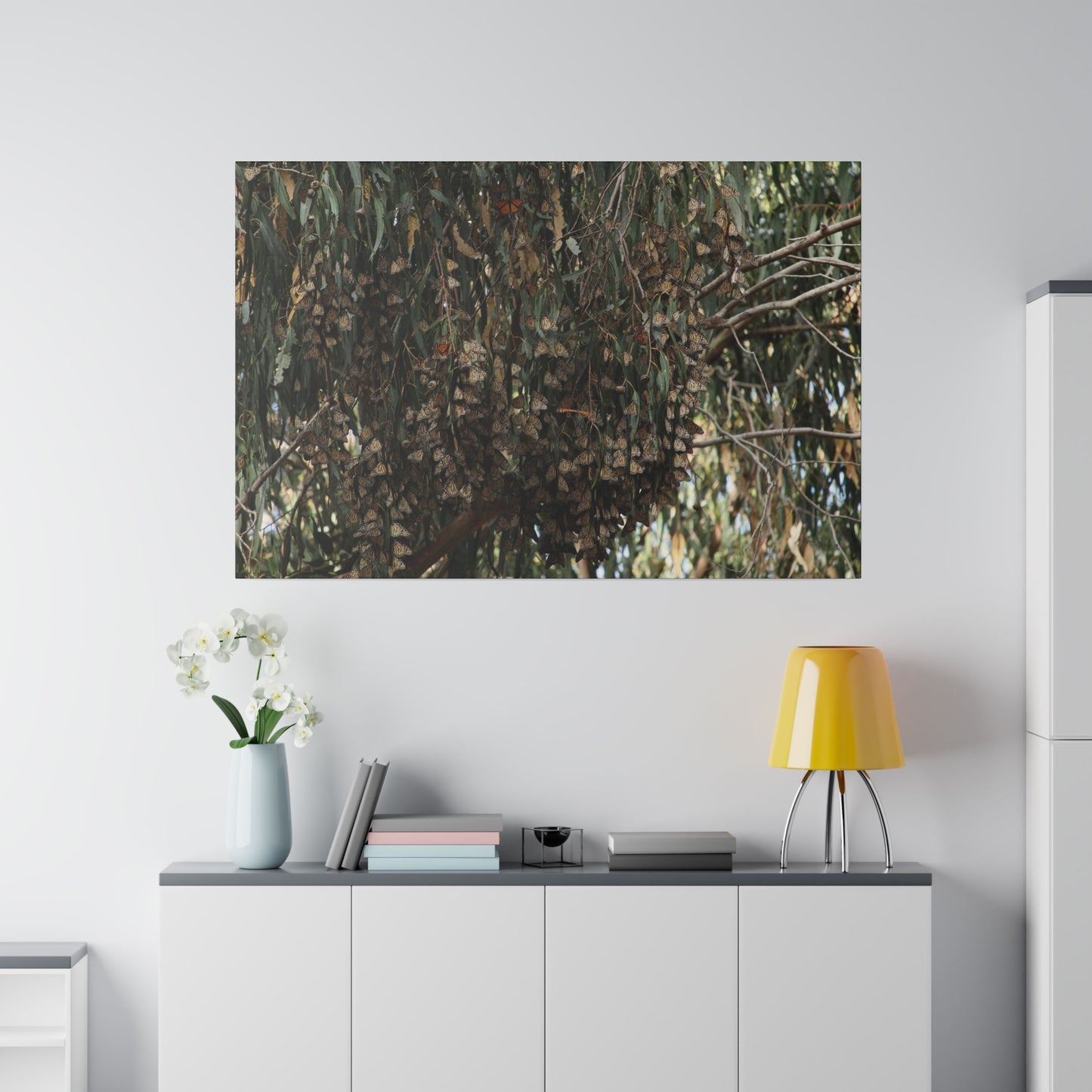 A Roost of Clustered Monarch Butterflies on Canvas, Stretched, 0.75"