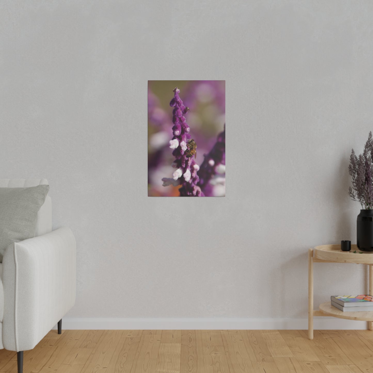 Honey Bee on Lavender, Stretched Canvas 0.75''